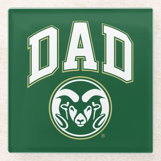 Colorado State Dad Glass Coaster (Front)