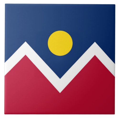 Colorado State Denver City Flag Tile