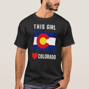 Colorado State Denver Flag Souvenir Mountain Vinta T-Shirt