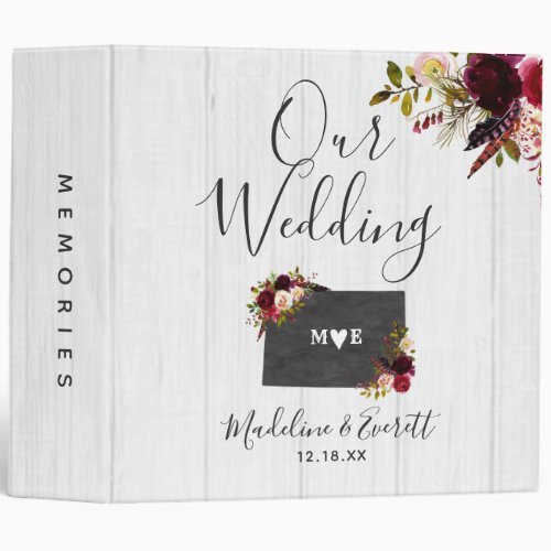 Colorado State Destination Wedding Photo Album 3 Ring Binder