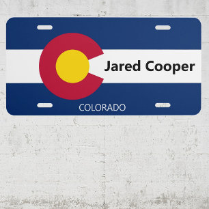 Colorado State Flag Add Name Vanity Front License Plate