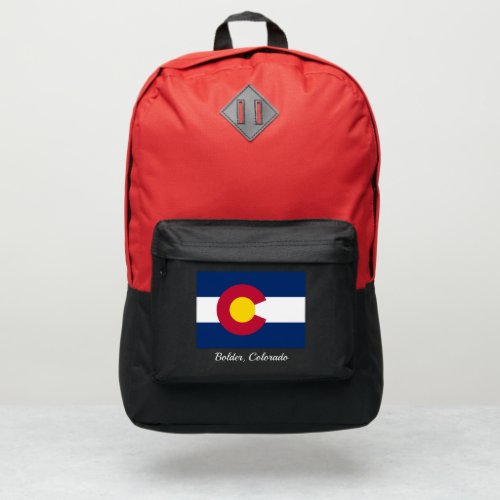 Colorado State Flag Add Script Scarlet Red Port Authority Backpack