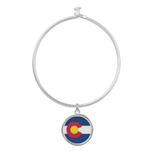 Colorado State Flag Bangle Bracelet