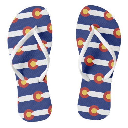 Colorado state flag beach sandals toe flip flops