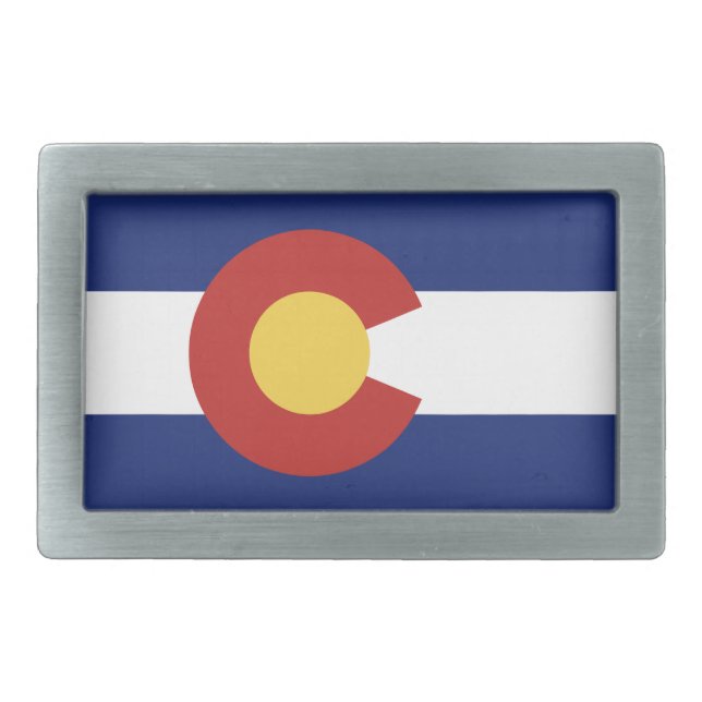 Colorado state flag belt buckle (Front)