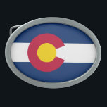 Colorado State Flag Belt Buckle<br><div class="desc">Patriotic Colorado state flag.</div>