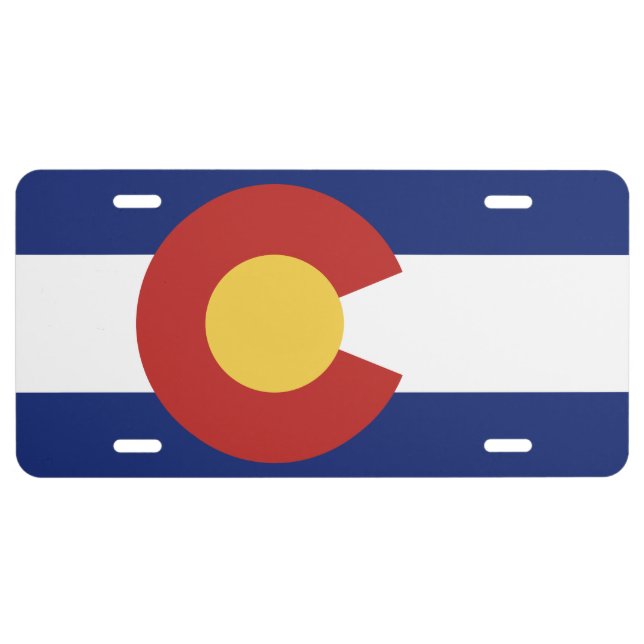 Colorado state flag car license plate sign (Front)