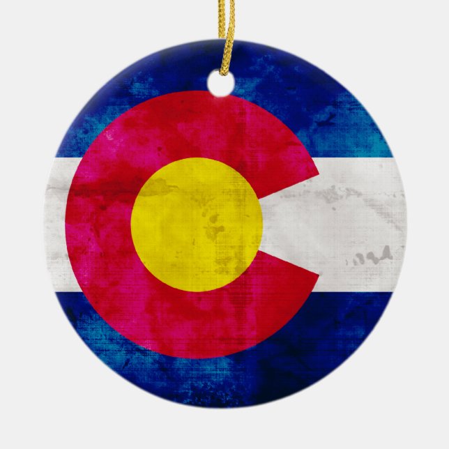 Colorado State Flag Ceramic Ornament (Front)