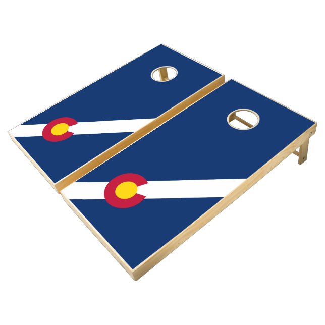 Colorado State Flag Cornhole Set (Angled)