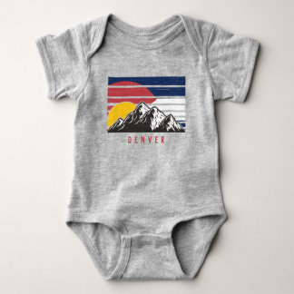 Colorado State Flag Custom City Name Mountains Baby Bodysuit
