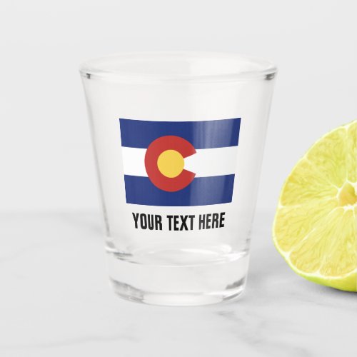 Colorado state flag custom drinking shot glass