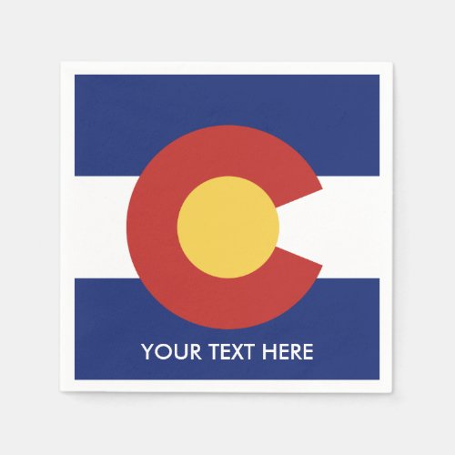 Colorado state flag custom party napkins