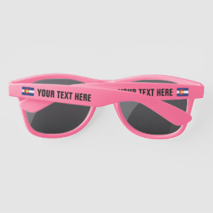 Colorado state flag custom pink colored party sunglasses