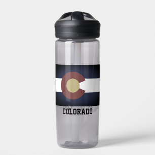 Colorado state flag custom plastic water bottle