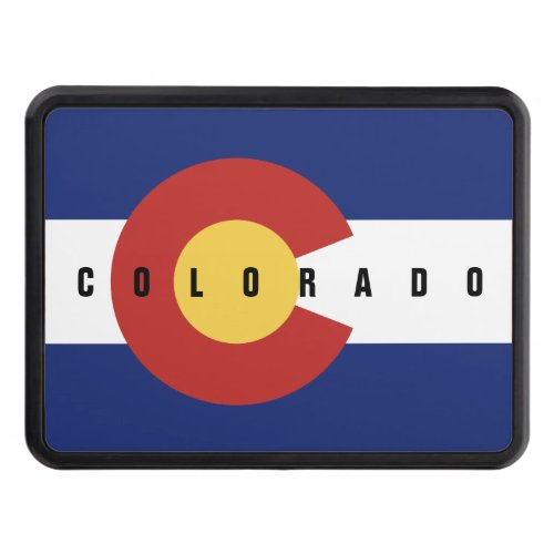 Colorado state flag custom text car hitch cover