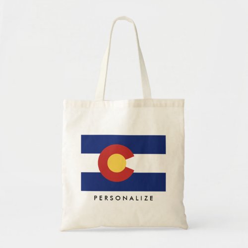 Colorado state flag custom tote bag