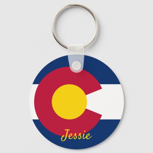 Colorado State Flag Customize Name Keychain Tag