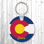 Colorado State Flag Customize Name Keychain Tag at Zazzle