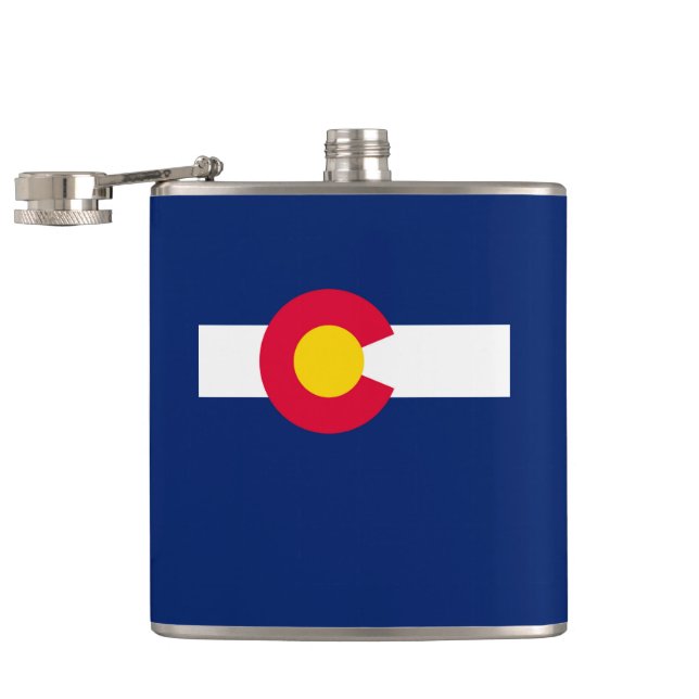 Colorado State Flag Design Flask (Opened)
