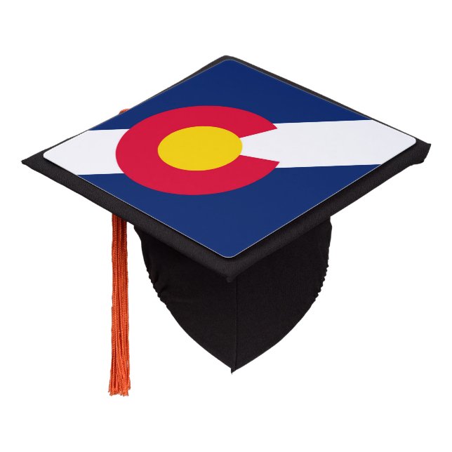 Colorado State Flag Design Graduation Cap Topper (Angled)