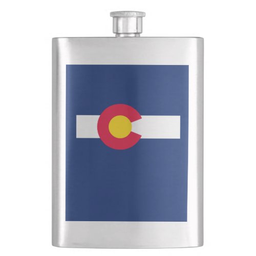 Colorado State Flag Design Hip Flask
