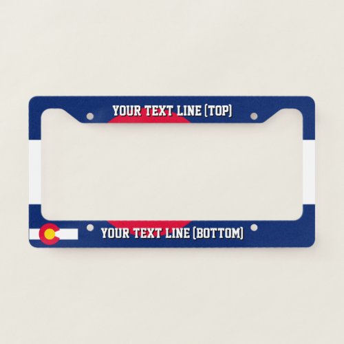 Colorado State Flag Design on a Personalized License Plate Frame