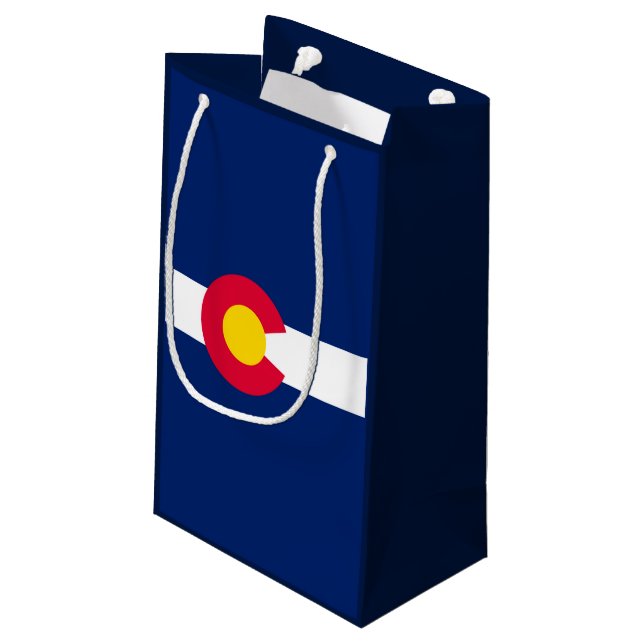 Colorado State Flag Design Small Gift Bag (Back Angled)