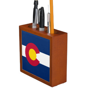 Colorado State Flag Desk Organizer