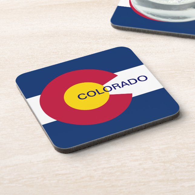 Colorado State Flag Drink Coaster (Left Side)