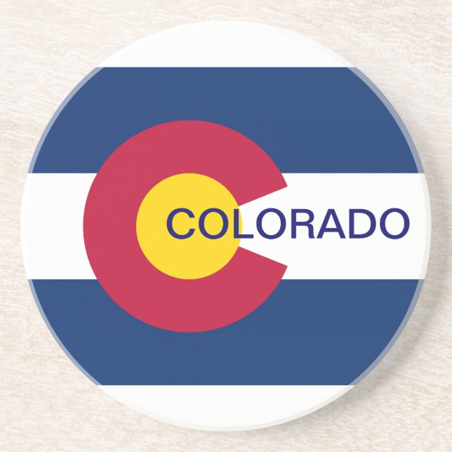 Colorado State Flag Drink Coaster (Front)