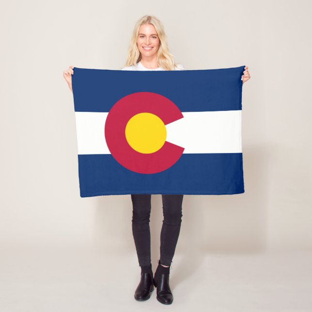 Colorado State Flag Fleece Blanket (In Situ)