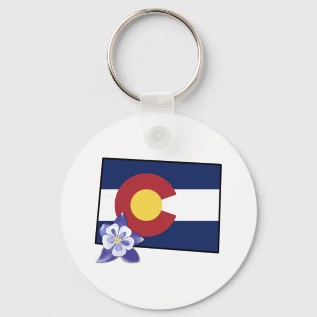 Colorado State Flag Flower Colorado Blue Columbine Keychain | Zazzle