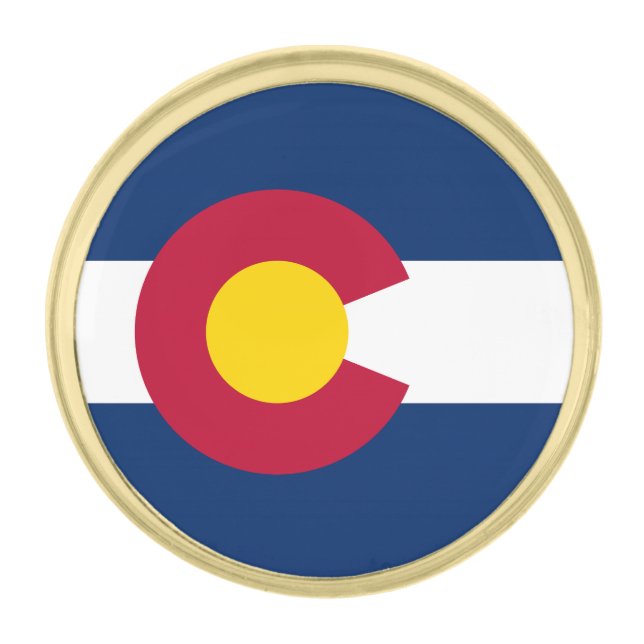 Colorado State Flag Gold Finish Lapel Pin (Front)