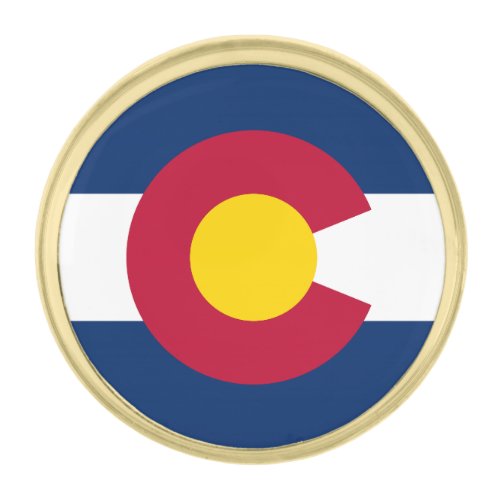 Colorado State Flag Gold Finish Lapel Pin