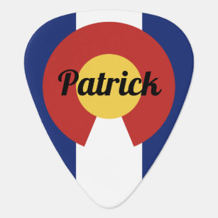 Colorado state flag guitar pick with custom name