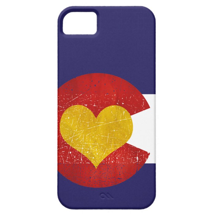 Colorado State Flag Heart Grunge Denver Love iPhone 5 Cases