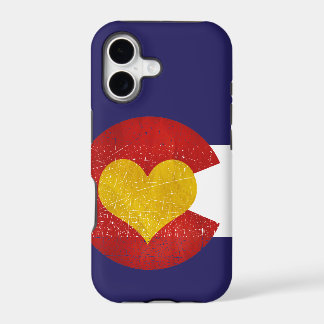 Colorado State Flag Heart Grunge Denver Love iPhone 17 Case