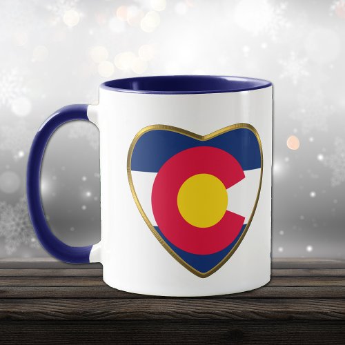 Colorado State Flag Heart Mug