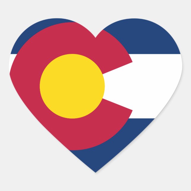 Colorado State Flag Heart Sticker (Front)