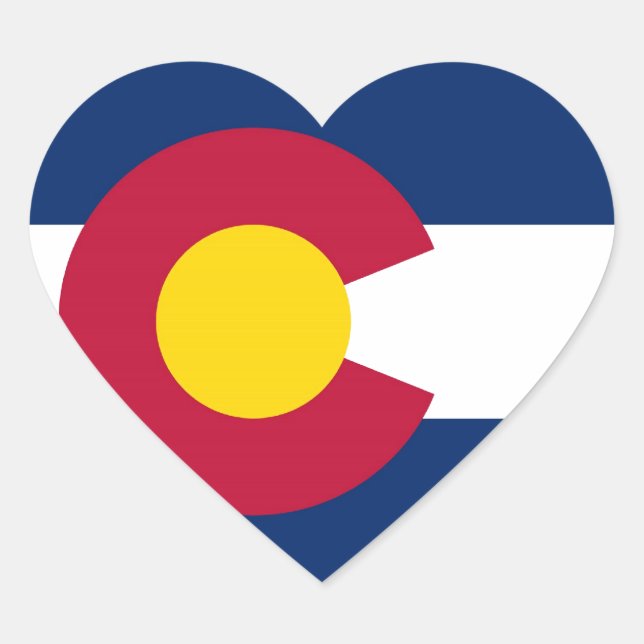 Colorado State Flag Heart Sticker (Front)