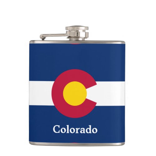 Colorado State Flag Hip Flask