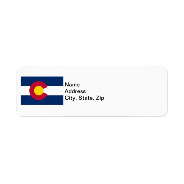 Colorado State Flag Label (Front)