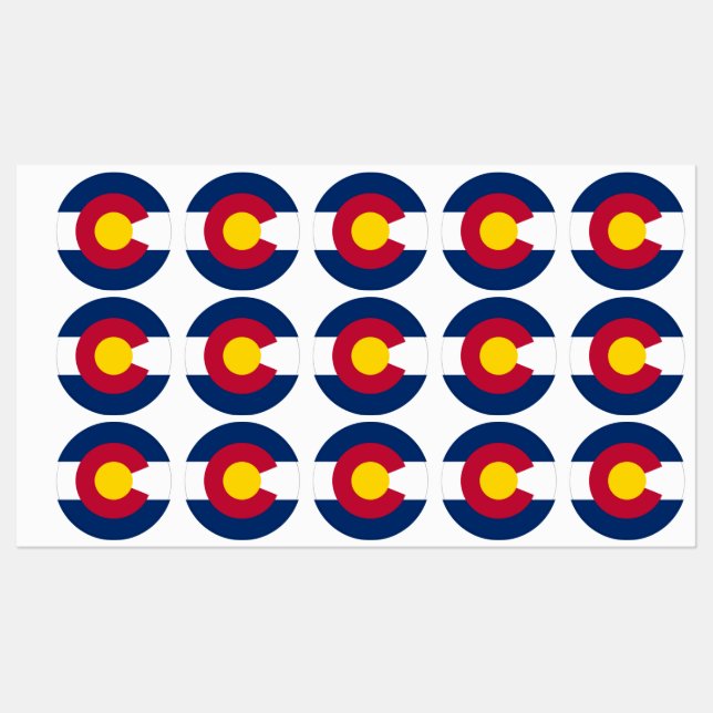 Colorado State Flag Labels (Sheet)