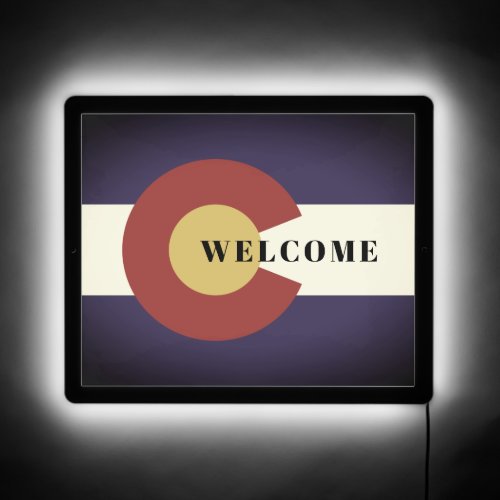 Colorado state flag LED sign with custom text