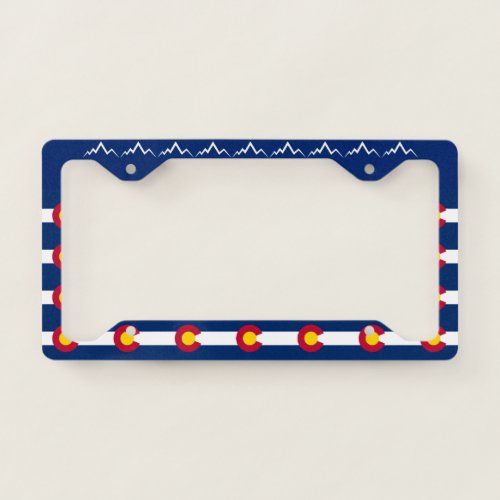 Colorado State Flag Mountains License Plate Frame