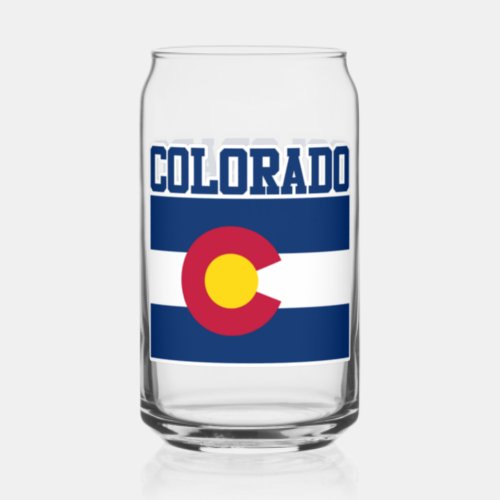 Colorado State Flag Mug Can Glass