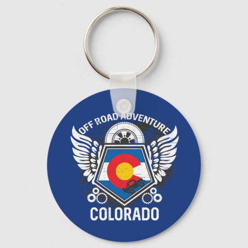 Colorado State Flag Off Road Adventure 4x4 Keychain