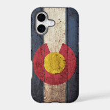 Colorado State Flag on Old Wood Grain