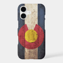Colorado State Flag on Old Wood Grain