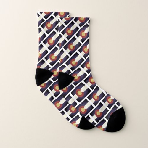 Colorado state flag pattern cool sport socks